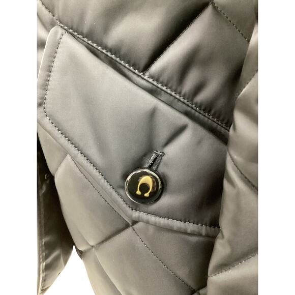 Coach Jacket Women’s Size M Quilted Logo Buttons Pockets Well Made &Classy Black - Picture 5 of 7
